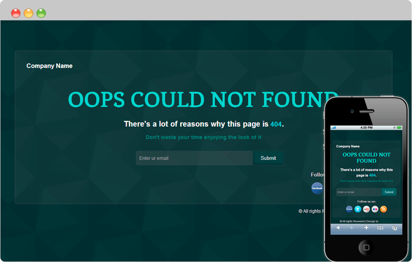 Including the email list in 404 page by W3 Layouts