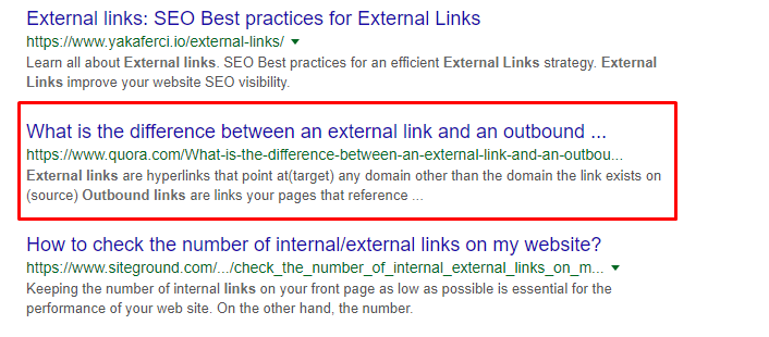 external links serp